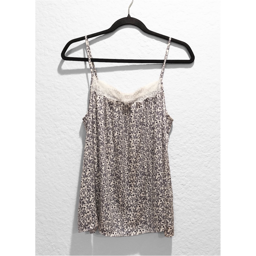 Stella McCartney Silk Lace Floral Camisole Size M Black Cream Adjustable